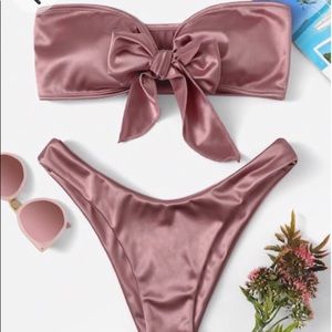 Brand New Rose Gold Silk Bathing Suit
